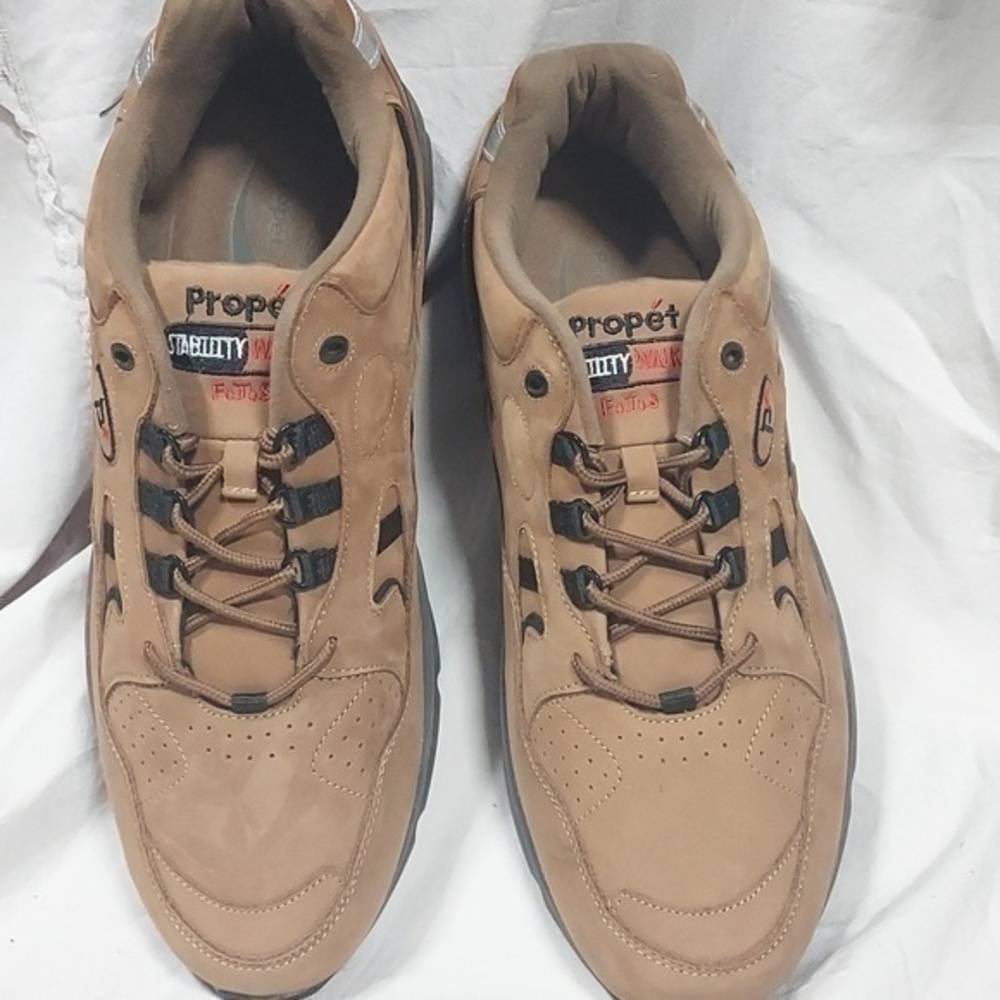 Propet Mens Stability Walker Mustard Yellow Nubuck  Walking  Sneakers New No Tag